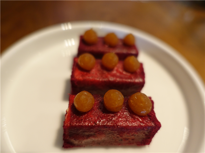 beetroot and foie gras nibble
